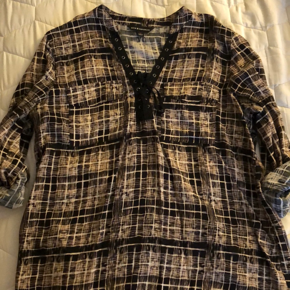 Lightweight brown and dark black Rock & Republic shirt only worn twice